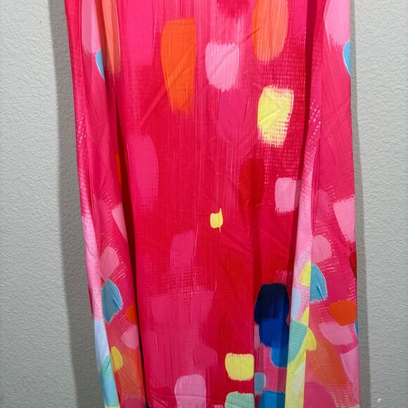 Uoozee Size Medium Flowy Sleeveless Maxi Dresses Contrast Color Printed V Neck - Picture 4 of 10